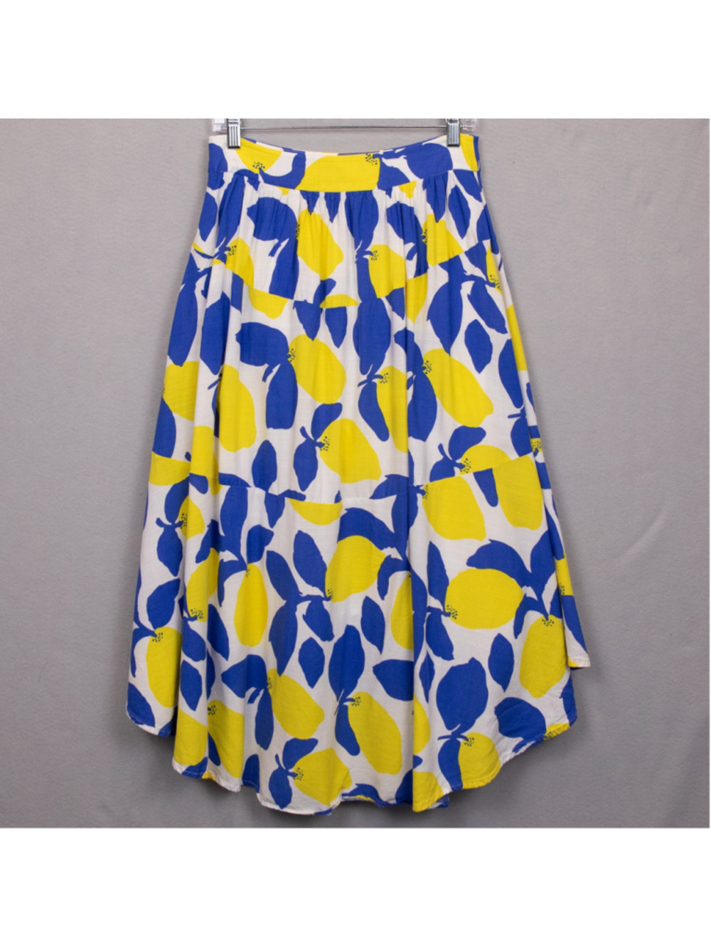 Cremieux lemon print tiered full midi skirt-6